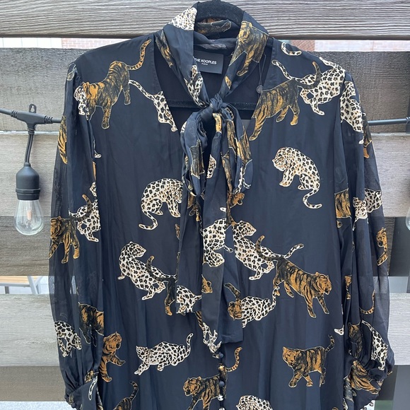 The Kooples Tiger & Leopard Crepe Mini Dress NWT - Picture 6 of 8